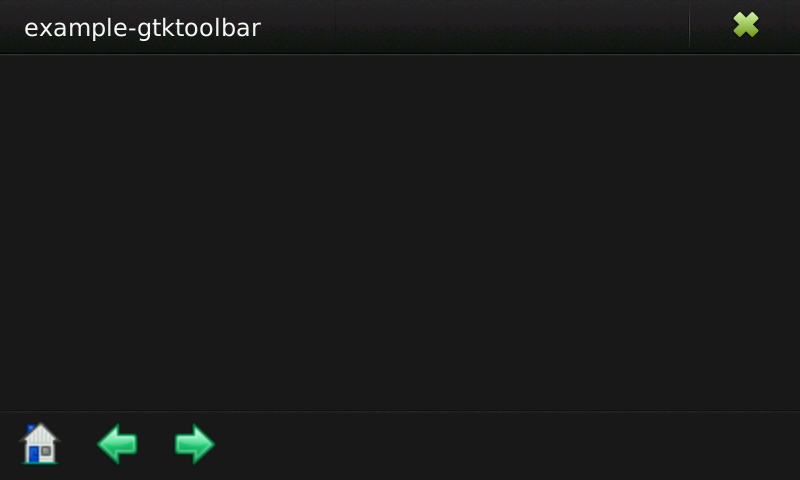Screenshot of example GtkToolbar