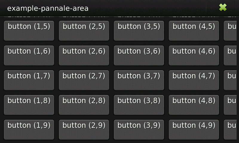 Screenshot of pannable area with buttons