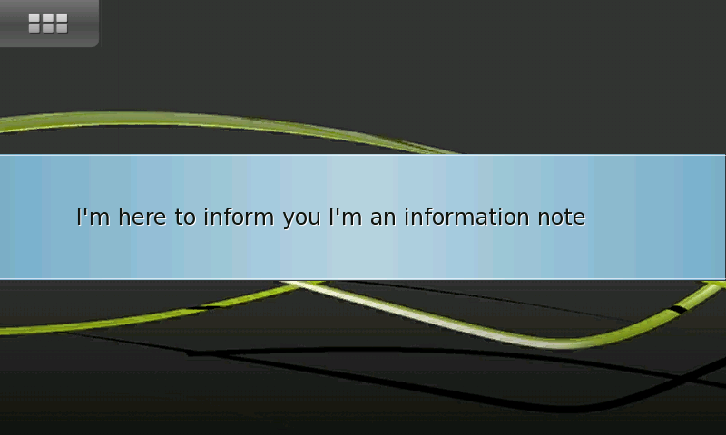 Screenshot of information note