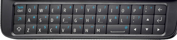 Photo of N900 keyboard