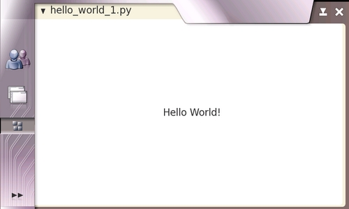 Screenshot of Hildon-compliant "Hello World!" application