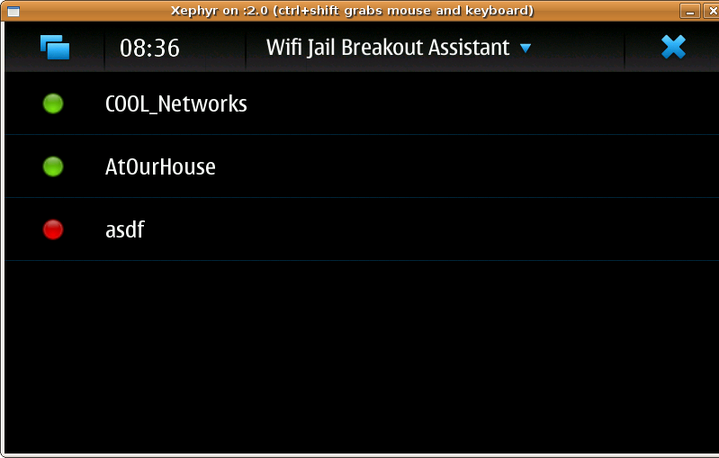 Screenshot of Wifi Assistant launch list