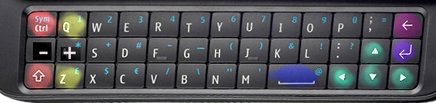Photo of N900 keyboard with UQM keymap