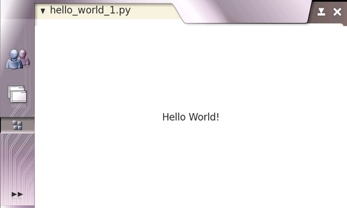 Screenshot of "Hello World!" application