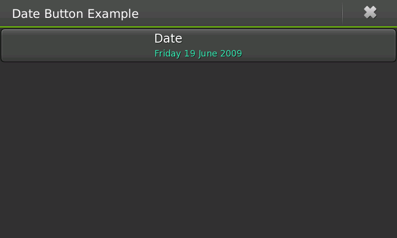 Screenshot of date button